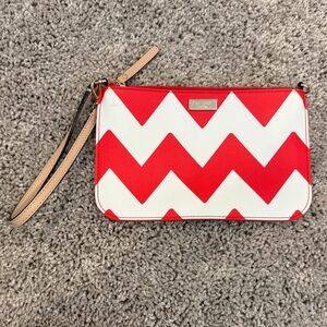 Kate Spade Chevron Red and White Wristlet